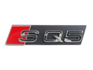 ES#2645221 - 8R0853737B2ZZ - 'SQ5' Grille Emblem - Chrome/Red - Replace your worn or missing emblem  - Genuine Volkswagen Audi - Audi