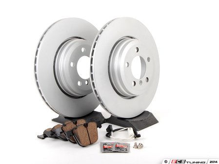 ES#2781283 - 34211166129kt2 - Rear Brake Service Kit - Featuring Meyle coated rotors and ECS DD23 ceramic brake pads. - Assembled By ECS - BMW