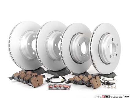 ES#2781275 - 34116750267KT2 - Front And Rear Brake Service Kit - Featuring Meyle coated rotors and ECS DD23 ceramic pads. - Assembled By ECS - BMW