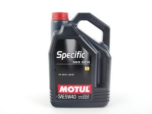 ES#261372 - 842451 - Specific 505.01 / 502.00 Engine Oil (5w-40) - 5 Liter - (NO LONGER AVAILABLE) - 100% Synthetic engine oil designed around your Volkswagen & Audi engine. This oil is designed to handle the long oil change intervals recommended in your owners manual. - Motul - 