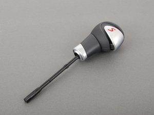 ES#48052 - 25167546065 - Automatic Transmission Shift Knob - Leather - "S" on selector hoof button - Genuine MINI - MINI