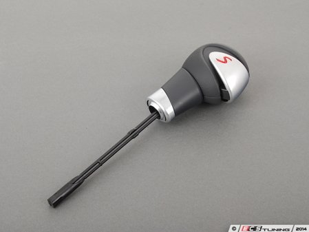 ES#48052 - 25167546065 - Automatic Transmission Shift Knob - Leather - "S" on selector hoof button - Genuine MINI - MINI