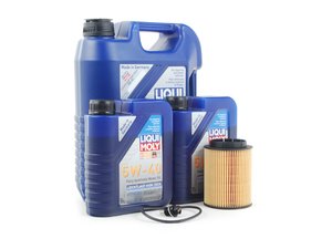 ES#2785030 - VR612VOILKT4 - Liqui Moly Leichtlauf Oil Service Kit (5w-40) - With ECS Magnetic Drain Plug - Includes Hengst filter and Liqui Moly Leichtlauf High Tech A40 Spec oil - Assembled By ECS - Audi Volkswagen Porsche