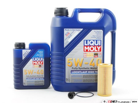 ES#2785314 - 06L115562KT8 - Liqui Moly Leichtlauf Oil Service Kit (5w-40) - Includes Hengst oil filter and Liqui Moly Leichtlauf High Tech 5w-40 oil - Assembled By ECS - Audi Volkswagen