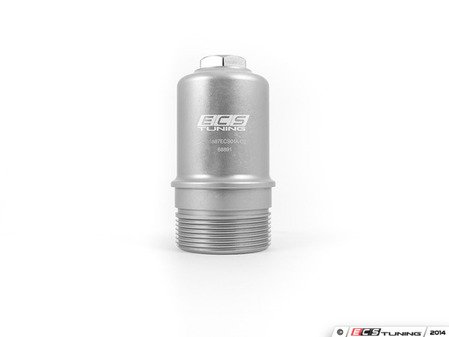 ES#3106649 - 005887ECS02KT - Billet Aluminum Oil Filter Housing - Silver Anodized - Ditch the easily broken/stripped plastic oil filter housing for a durable billet upgrade - ECS - Audi