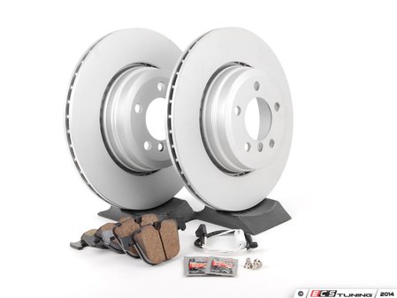 ES#2781285 - 34216765889kt2 - Rear Brake Service Kit - Featuring Meyle coated rotors and ECS DD23 Daily Driver ceramic pads - Assembled By ECS - BMW