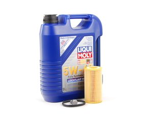 ES#1848568 - 20TPRMOIL -  Oil Service Kit - Premium - Includes Liqui Moly Leichtlauf High Tech oil, Hengst filter, and drain plug - Assembled By ECS - Audi Volkswagen