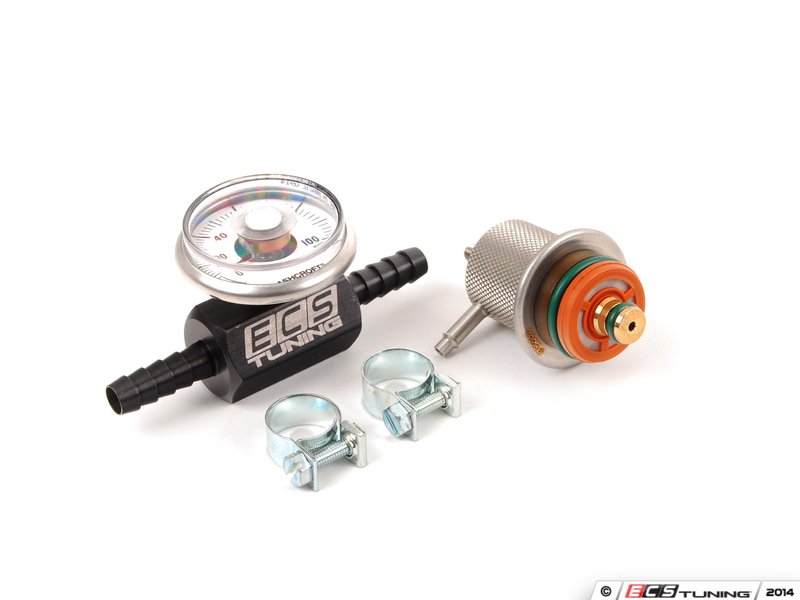 ECS 000198501BLK Adjustable Fuel Pressure Regulator & Gauge Kit