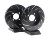 ES#521619 - GD134 - Front Cross Drilled & Slotted Brake Rotors - Pair (260x22) - Upgrade to a slotted / dimpled rotor for improved braking - EBC - BMW