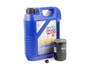 ES#2784863 - PLSOILKT4 -  Oil Service Kit - With ECS Magnetic Drain Plug - Includes standard Mann oil filter and Liqui Moly 5w-40 oil - Assembled By ECS - Volkswagen