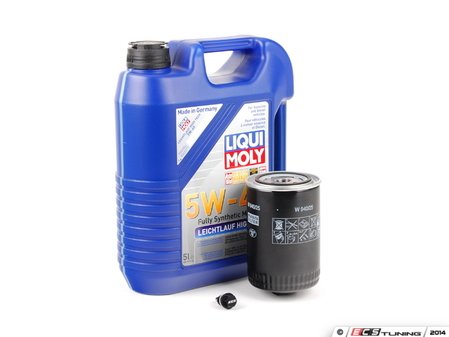 ES#2784859 - PLSOILKT2 -  Oil Service Kit - With ECS Magnetic Drain Plug - Includes large Mann oil filter and Liqui Moly 5w-40 oil - Assembled By ECS - Volkswagen