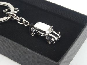 ES#2683929 - 80902352307 - MINI Car Key Ring - Black - (NO LONGER AVAILABLE) - Miniature enameled MINI on a key ring - Genuine MINI - 