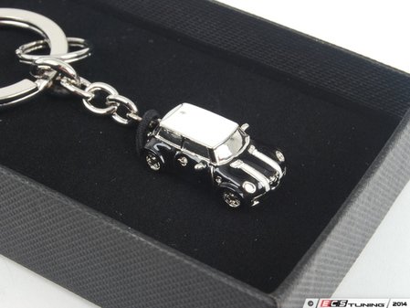 ES#2683929 - 80902352307 - MINI Car Key Ring - Black - (NO LONGER AVAILABLE) - Miniature enameled MINI on a key ring - Genuine MINI - 