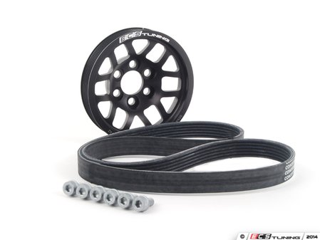 ES#6138 - 06F198001BLK - Lightweight Underdrive Crank Pulley Kit - Black - Bolt on way to reclaim lost horsepower - ECS - Audi Volkswagen