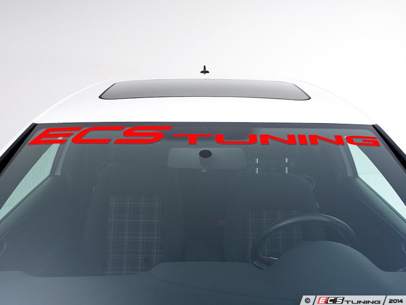 ECS - RD47X6WBAN - Vinyl Windshield Banner - Red