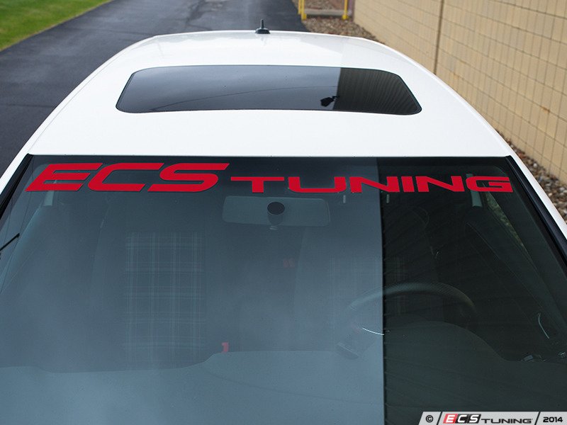 ECS - RD47X6WBAN - Vinyl Windshield Banner - Red