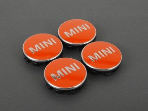 ES#2715023 - 36132354149 - MINI Wheel Center Cap Orange - Set Of Four - Bright orange color center caps to add some style - Genuine MINI - MINI