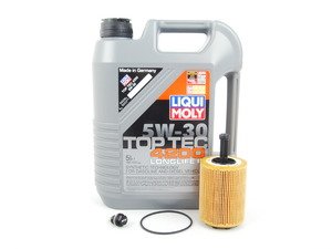ES#2785125 - MK5TDIOILKT6 -  Oil Service Kit - With ECS Magnetic Drain Plug - Includes oil filter and Liqui Moly 5w-30 oil - Assembled By ECS - Volkswagen