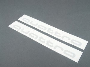 ES#3243610 - 4G0064317AZ7G - 'Quattro' Script Door Graphics Kit - Ice silver Metallic - Includes dimensional guides for proper installation and surface prep instructions - Genuine Volkswagen Audi - Audi