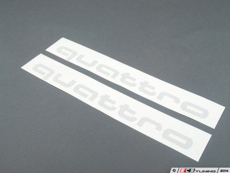 ES#3243610 - 4G0064317AZ7G - 'Quattro' Script Door Graphics Kit - Ice silver Metallic - Includes dimensional guides for proper installation and surface prep instructions - Genuine Volkswagen Audi - Audi