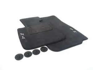 Carpeted Floor Mat Set - Black