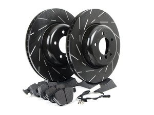 ES#2677962 - USR1390KT - Performance Front Brake Service Kit - Featuring ECS V5 slotted rotors and ECS EP24 Enthusiast Performance pads - Assembled By ECS - BMW