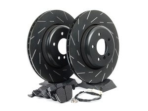 ES#2677961 - USR1219KT - Performance Rear Brake Service Kit - Featuring ECS V5 slotted rotors and ECS EP24 Enthusiast Performance pads - Assembled By ECS - BMW