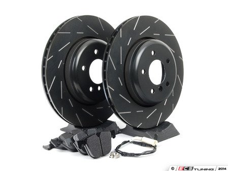 ES#2677961 - USR1219KT - Performance Rear Brake Service Kit - Featuring ECS V5 slotted rotors and ECS EP24 Enthusiast Performance pads - Assembled By ECS - BMW