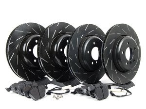 ES#2677969 - USR1390KT1 - Performance Front And Rear Brake Service Kit - Featuring ECS V5 slotted rotors and ECS EP24 Enthusiast Performance pads - Assembled By ECS - BMW