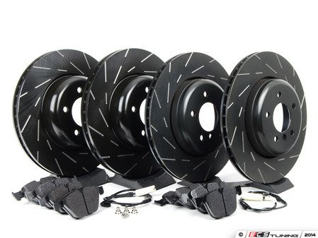 ES#2677969 - USR1390KT1 - Performance Front And Rear Brake Service Kit - Featuring ECS V5 slotted rotors and ECS EP24 Enthusiast Performance pads - Assembled By ECS - BMW