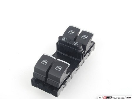 ES#2088335 - 7P6959857 - Chrome Window Switch - Left - Found in the driver's door for operation of front and rear windows with child locks - Genuine Volkswagen Audi - Volkswagen