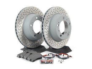 ES#5425233 - 99635240104KT12 - Rear Brake Service Kit (299x24) - Featuring SHW Performance rotos, and Textar brake pads - Assembled By ECS - Porsche