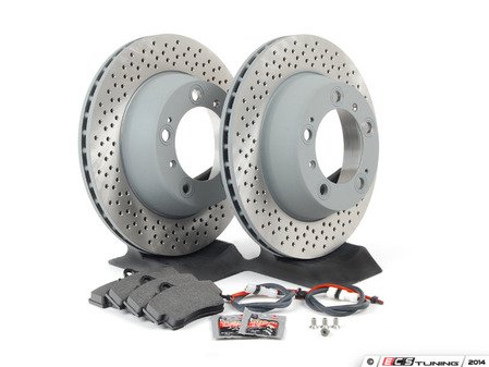 ES#2598186 - 99635240104ROKT - Rear Brake Service Kit - Featuring Sebro rotors, and Textar brake pads - Assembled By ECS - Porsche