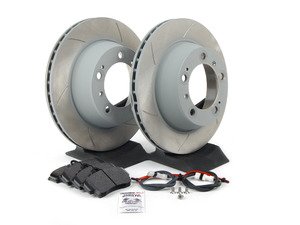 ES#2598187 - 99635240104RPKT1 - Performance Rear Brake Service Kit - Featuring Sebro slotted rotors and Hawk HPS brake pads - Assembled By ECS - Porsche
