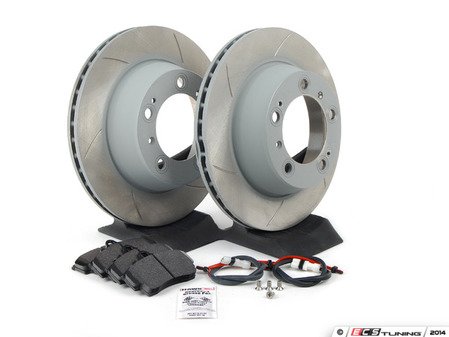 ES#2598187 - 99635240104RPKT1 - Performance Rear Brake Service Kit - Featuring Sebro slotted rotors and Hawk HPS brake pads - Assembled By ECS - Porsche