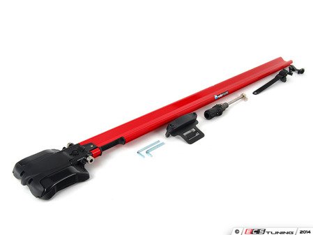 ES#1905620 - RM1016 - TieRod - Red - (NO LONGER AVAILABLE) - Sleek, low-profile bike rack designed to fit 100% of factory crossbars with minimal installation. Accommodates bikes with or without disc brakes. - Rocky Mounts - 