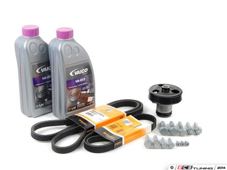 ES#2792981 - 07K121011BKT5 - Water Pump Replacement Kit - Featuring Hepu water pump and Continental drive belts - Assembled By ECS - Volkswagen