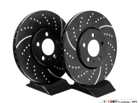 ES#522208 - GD818 - Front GD Sport Rotors - Pair (288x25) - Upgrade to a slotted/dimpled rotor for improved braking - EBC - Volkswagen