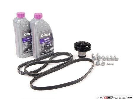 ES#2792992 - 07K121011BKT8 - Water Pump Replacement Kit - Featuring URO water pump and Mitsuboshi drive belts - Assembled By ECS - Volkswagen