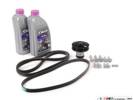 ES#2792988 - 07K121011BKT6 - Water Pump Replacement Kit - Featuring URO water pump and Mitsuboshi drive belts - Assembled By ECS - Volkswagen