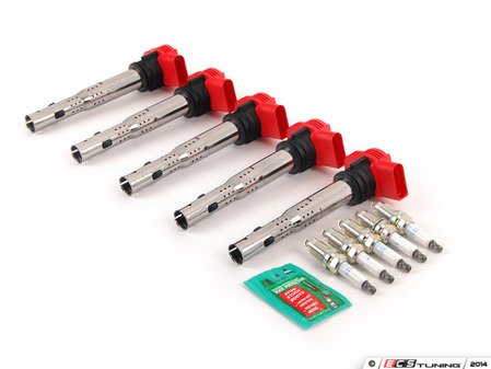 ES#2538683 - 06E905115EK5CL - Ignition Service Kit - Includes five OE red coil packs and five NGK spark plugs - Assembled By ECS - Volkswagen