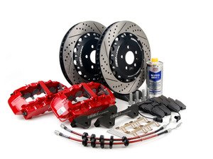 ES#2739887 - 003883ECS01KT - Front Big Brake Kit - Stage 4 - 2-Piece Rotors (380x34) - (NO LONGER AVAILABLE) - Featuring Red RS5 8-piston calipers, ECS stainless steel lines & Hawk HPS pads - ECS - 