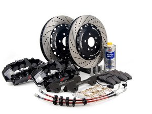 ES#2785042 - 003883ECS02KT - Front Big Brake Kit - Stage 4 - 2-Piece Rotors (380x34) - Featuring Black RS5 8-piston calipers, ECS stainless steel lines & Hawk HPS pads - ECS - Audi