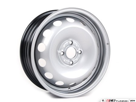 ES#64834 - 36116764346 - Steel Wheel - Silver - Priced Each - (NO LONGER AVAILABLE) - 16 x 5.5 , Et45, 4x100 bolt pattern. Also know as steelies. - Genuine MINI - 