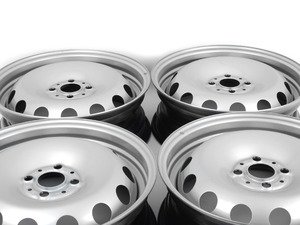 ES#2707737 - 36116764346KT - Steel Wheel Silver - Set Of Four - (NO LONGER AVAILABLE) - 16 x 5.5 , Et45, 4x100 bolt pattern. Also know as steelies. - Genuine MINI - 