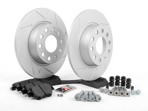 ES#2725371 - 1K0698601AHRKT - Performance Rear Brake Service Kit (272x10) - (NO LONGER AVAILABLE) - Featuring ECS GEOMET slotted rotors and Hawk HPS pads - Assembled By ECS - 