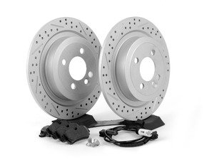 ES#2597678 - 34216784389XSKT - Performance Rear Brake Service Kit - JCW - (NO LONGER AVAILABLE) - Featuring ECS GEOMET Slotted/Drilled rotors and Hawk HPS pads - Assembled By ECS - 