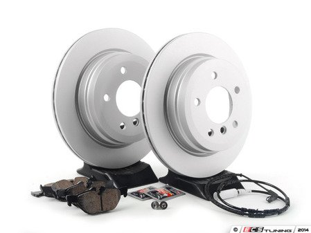 ES#2766113 - 34216855008KT4 - Rear Brake Service Kit - Featuring Zimmermann Brake Rotors and ECS DD23 Daily Driver Ceramic Pads - Assembled By ECS - BMW
