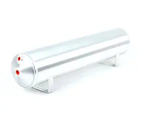 ES#2732139 - 11955 - 4 Gallon Aluminum Air Tank - Raw - (2) 1/4", (2) 3/8" end ports, & 1/4" drain port - 30" L X 6" D - Air Lift - Audi BMW Volkswagen Mercedes Benz MINI Porsche