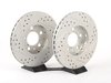 ES#2167518 - 8N0615601BKT5 -  Rear Cross Drilled & Slotted Brake Rotors - Pair (256x22) - (NO LONGER AVAILABLE) - Featuring GEOMET  protective coating. - ECS - Audi Volkswagen